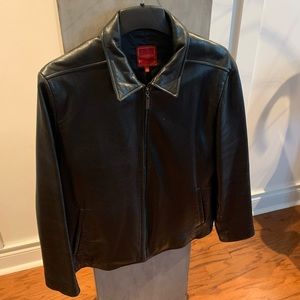 Black lamb skin leather jacket